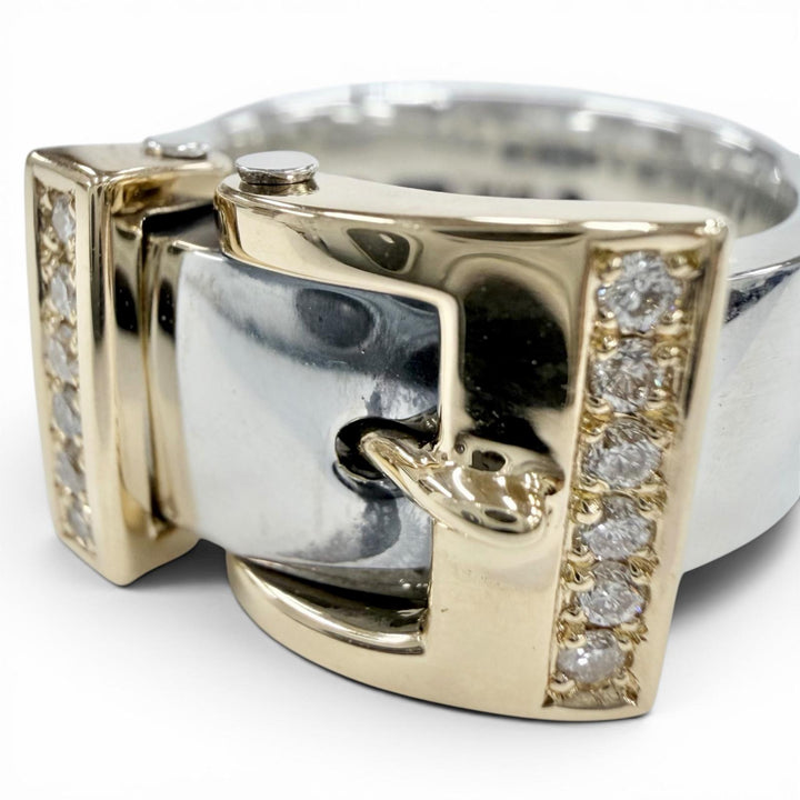 Excellent PUERTA DEL SOL Ring ring 12 diamonds, 0.15ct Silver SV950 mens