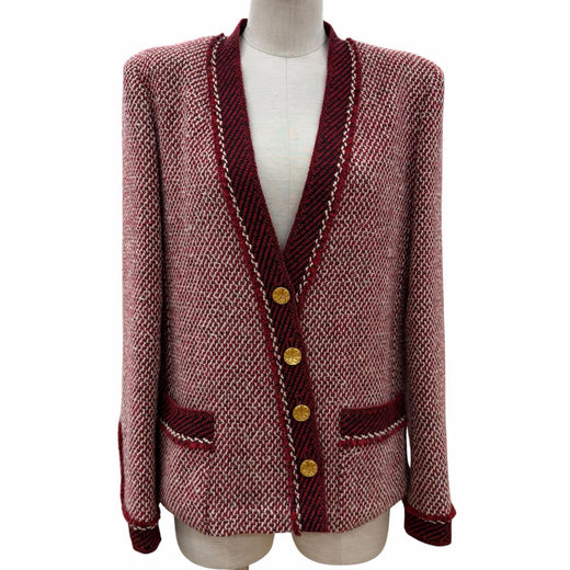 Very Good CHANEL BOUTIQUE Jacket Red wool Women 38 98A P11572