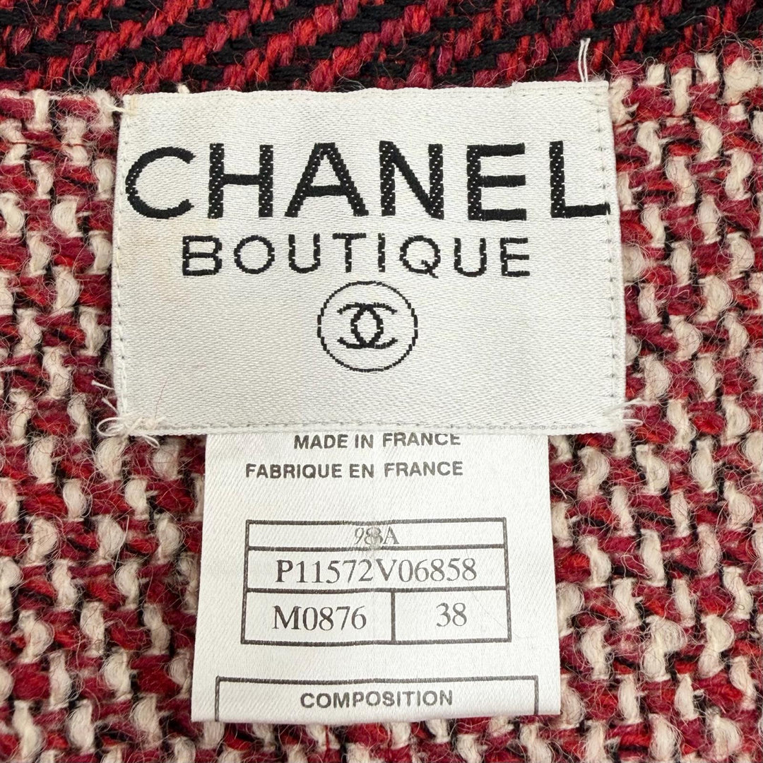 Very Good CHANEL BOUTIQUE Jacket Red wool Women 38 98A P11572