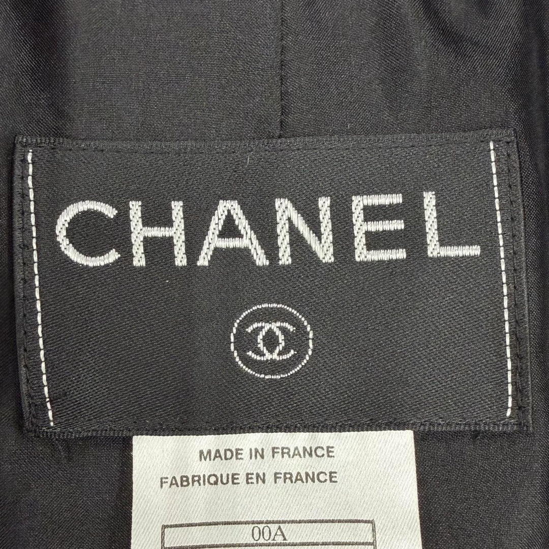 Excellent CHANEL coat COCO Mark black polyester Women 38 00A P16475