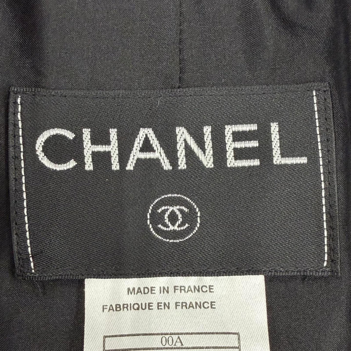Excellent CHANEL coat COCO Mark black polyester Women 38 00A P16475