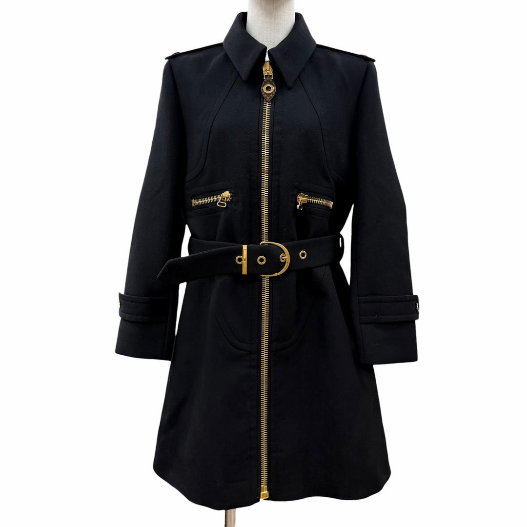 Excellent LOUIS VUITTON coat 100% silk lining, monogram zipper pull. wool 40