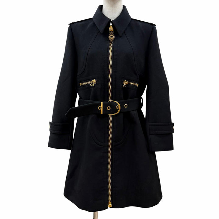 Excellent LOUIS VUITTON coat 100% silk lining, monogram zipper pull. wool 40