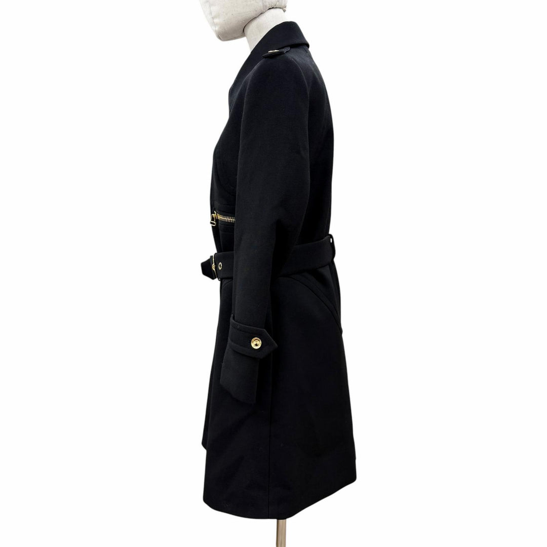 Excellent LOUIS VUITTON coat 100% silk lining, monogram zipper pull. wool 40