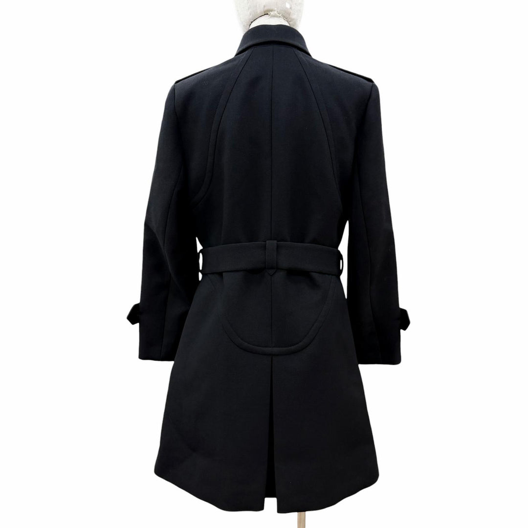 Excellent LOUIS VUITTON coat 100% silk lining, monogram zipper pull. wool 40