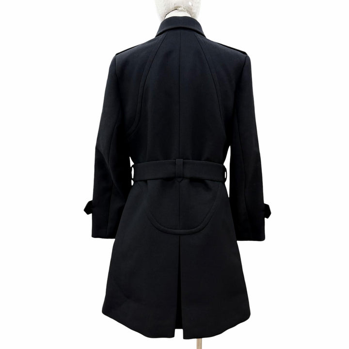 Excellent LOUIS VUITTON coat 100% silk lining, monogram zipper pull. wool 40