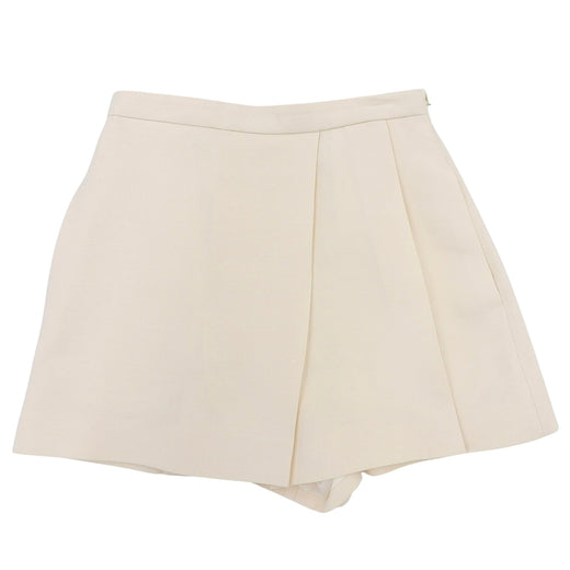 Excellent VALENTINO Pants Wrap-front culottes Ivory wool Women 36 XB3RA8E51CF
