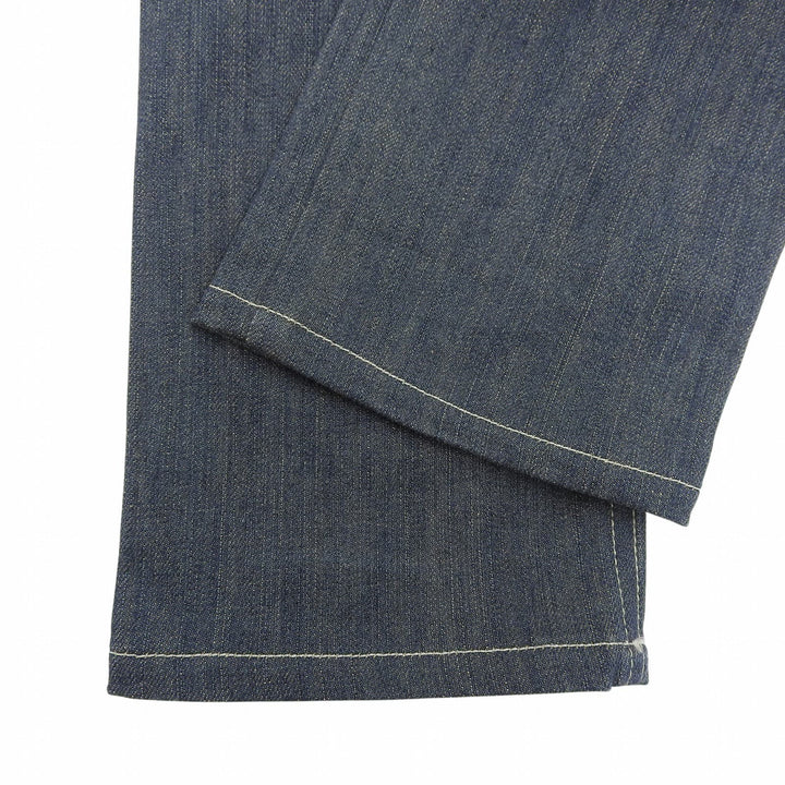 Excellent GUCCI Denim pants Logo buttons, GG logo leather patch Indigo 38 184673