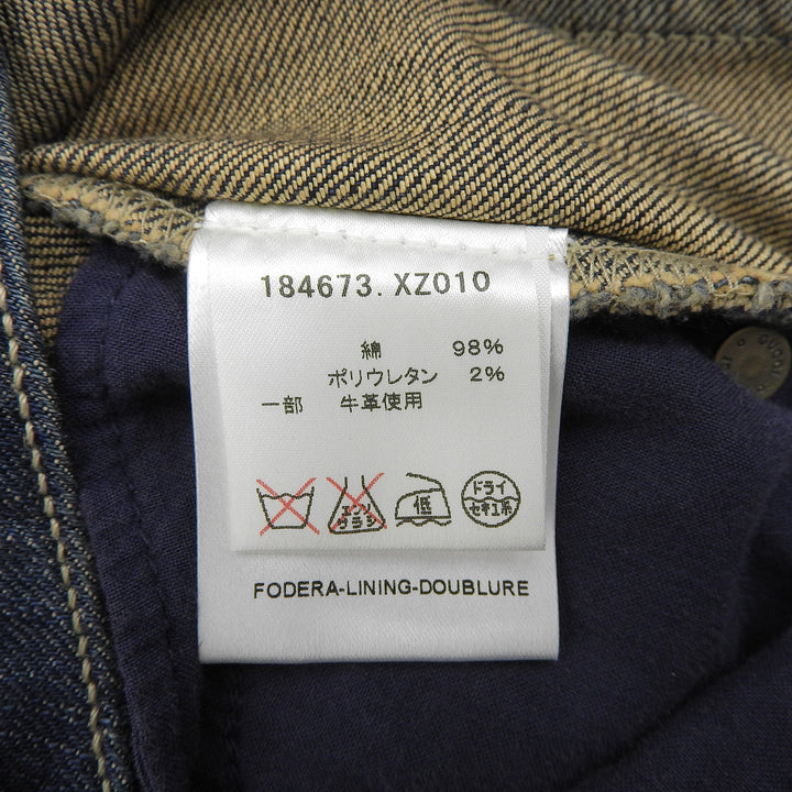 Excellent GUCCI Denim pants Logo buttons, GG logo leather patch Indigo 38 184673