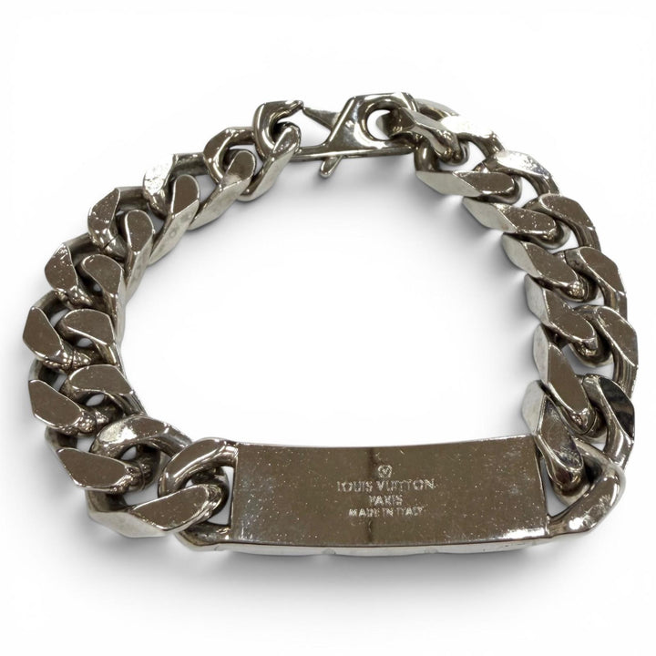 Very Good LOUIS VUITTON bracelet chain bracelet monogram Silver mens L M00856