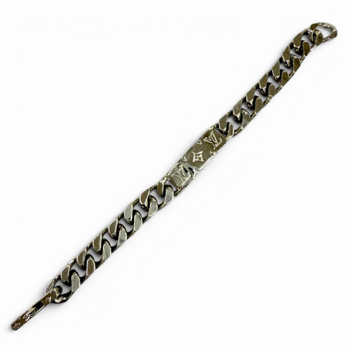 Very Good LOUIS VUITTON bracelet chain bracelet monogram Silver mens L M00856