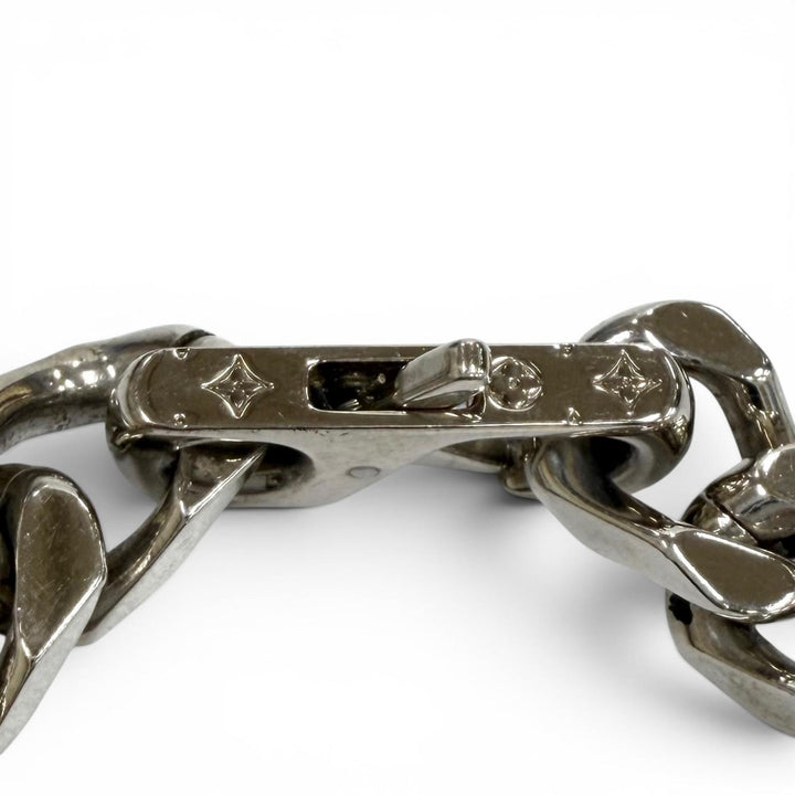 Very Good LOUIS VUITTON bracelet chain bracelet monogram Silver mens L M00856