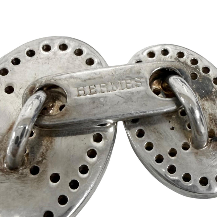 Great HERMES Cufflinks cufflinks Eclipse Evelyn motif H logo Silver SV925 mens