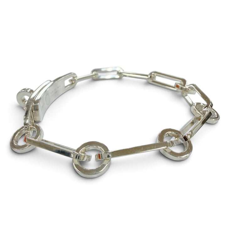 Great HERMES bracelet Kelly Chaine Simple Tour Bracelet Silver AG925 mens 19