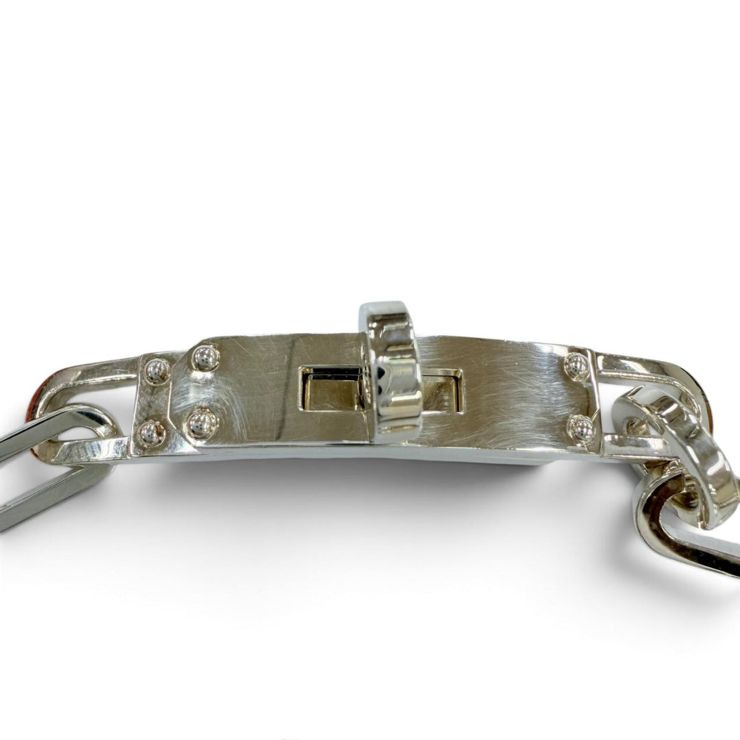 Great HERMES bracelet Kelly Chaine Simple Tour Bracelet Silver AG925 mens 19