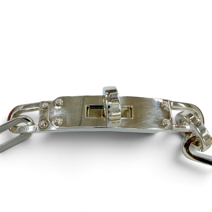Great HERMES bracelet Kelly Chaine Simple Tour Bracelet Silver AG925 mens 19