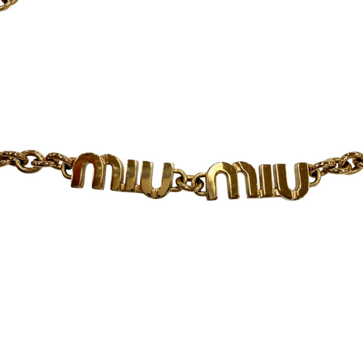 Great MIUMIU Necklace Logo Chain Choker gold ー Women 5IC059