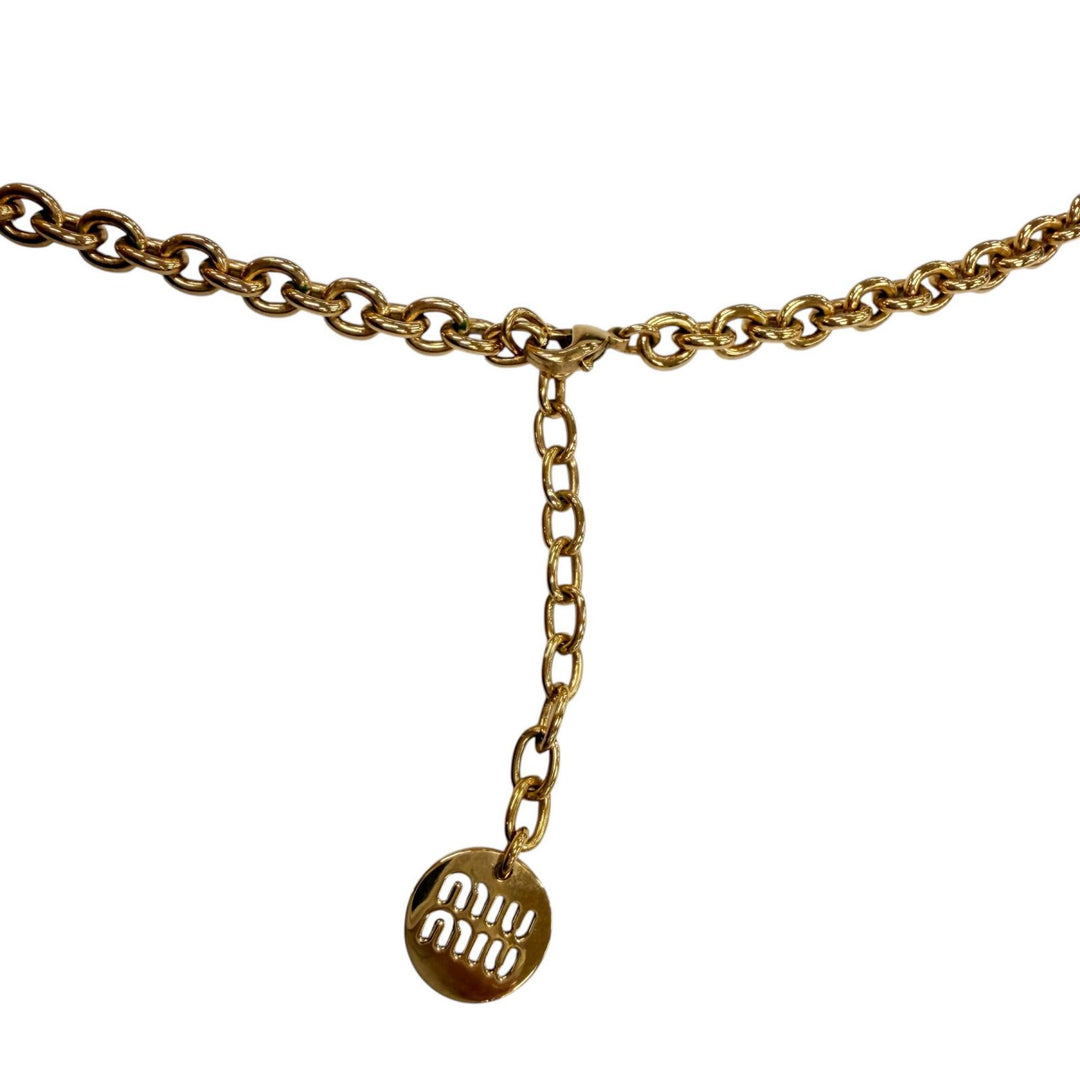 Great MIUMIU Necklace Logo Chain Choker gold ー Women 5IC059