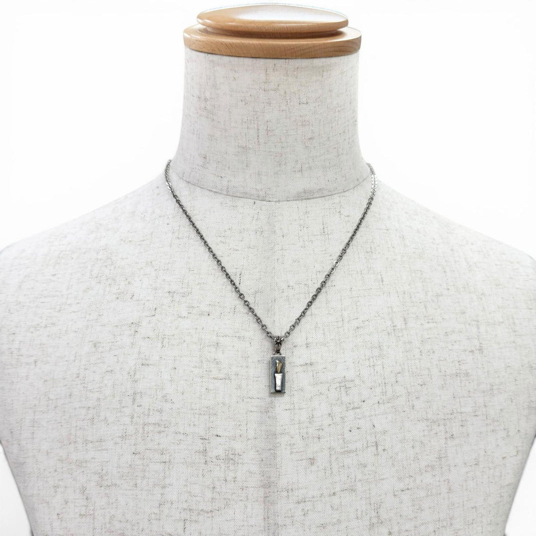 Very Good BIGHAND Necklace 2007 No. 6955 Torch Motif Combo Silver 925 mens