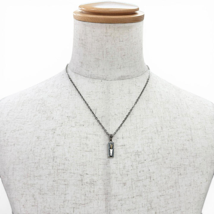 Very Good BIGHAND Necklace 2007 No. 6955 Torch Motif Combo Silver 925 mens