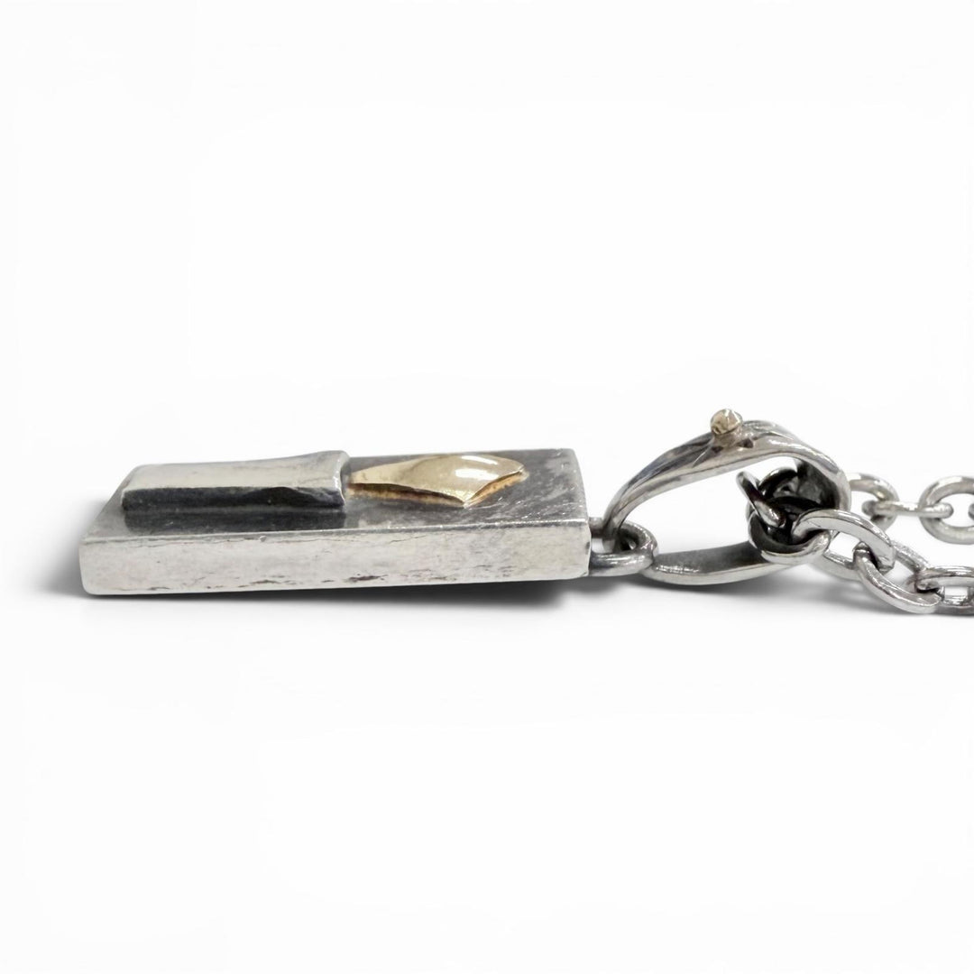 Very Good BIGHAND Necklace 2007 No. 6955 Torch Motif Combo Silver 925 mens