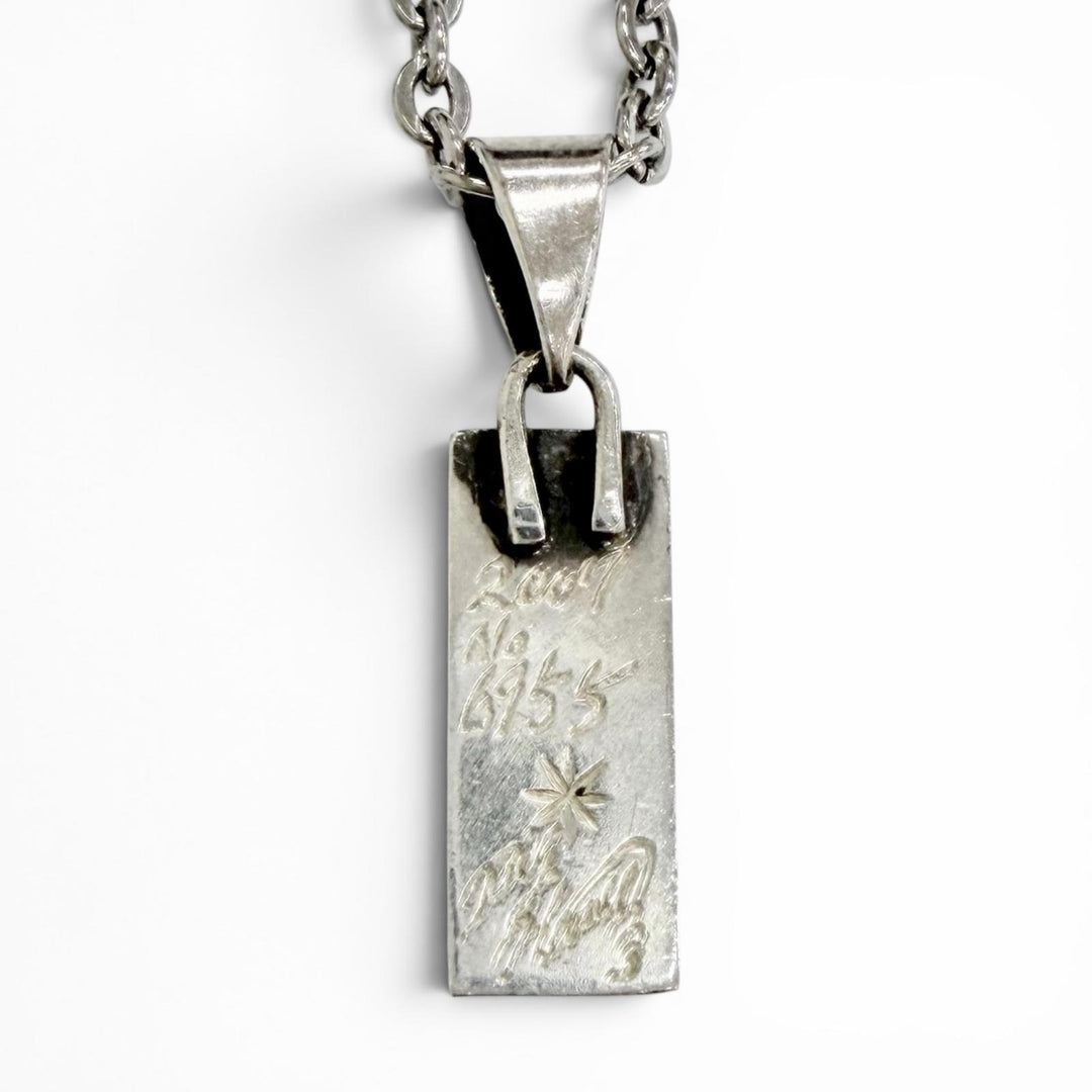 Very Good BIGHAND Necklace 2007 No. 6955 Torch Motif Combo Silver 925 mens