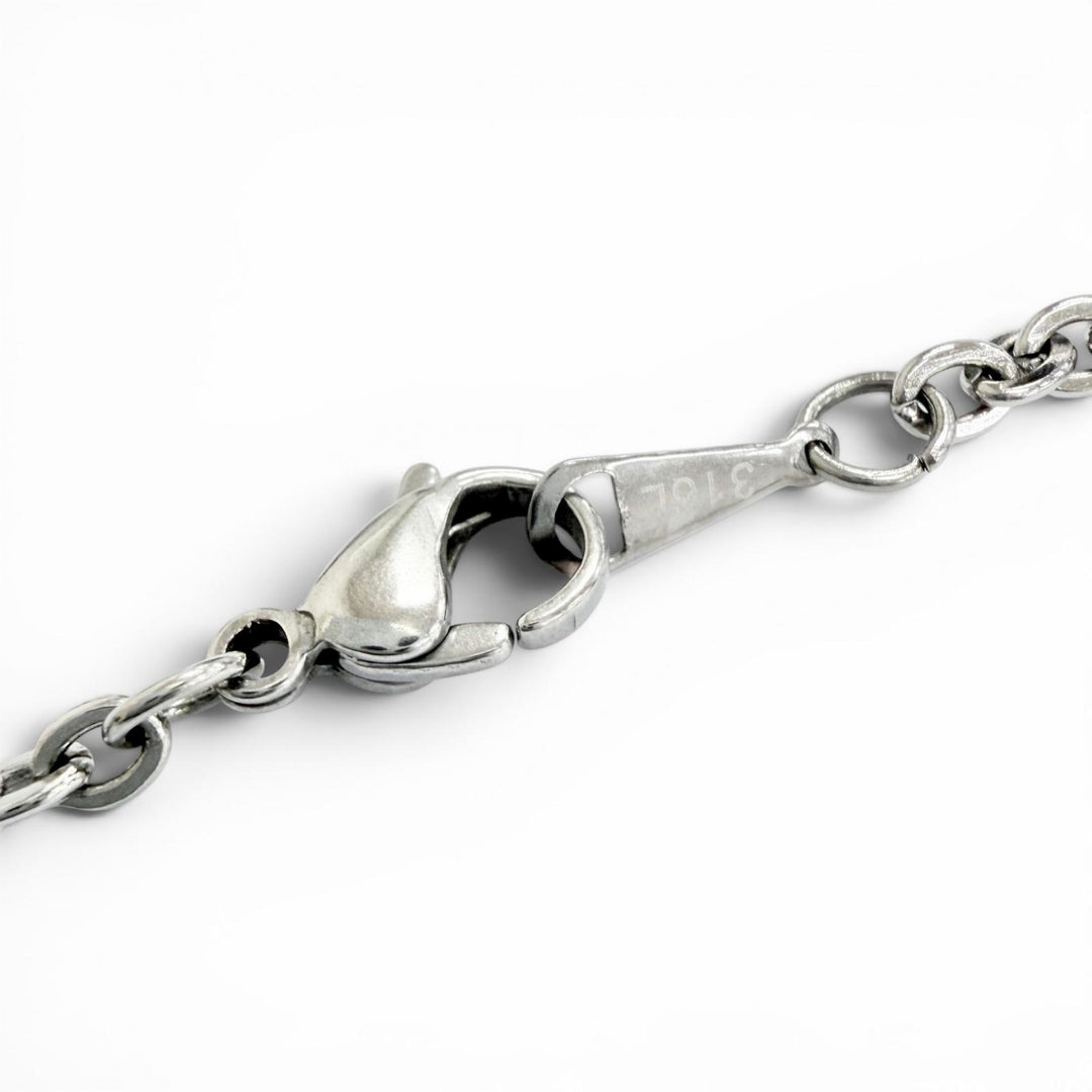 Very Good BIGHAND Necklace 2007 No. 6955 Torch Motif Combo Silver 925 mens