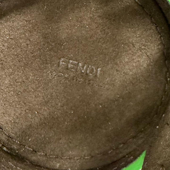 Great FENDI Bag charm ZUCCA Pattern Logo Bucket Leather Brown leather Women