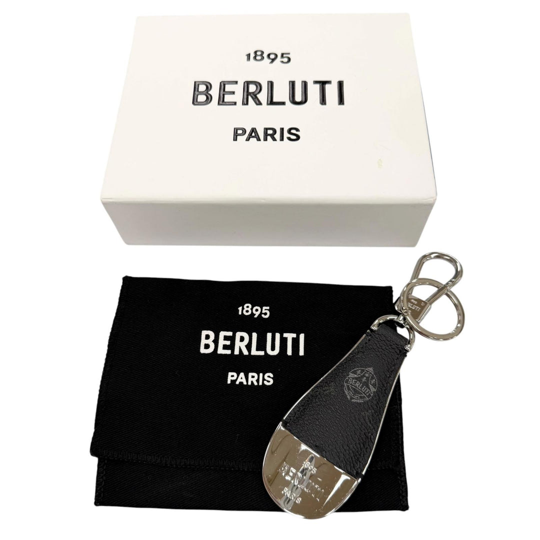 Great BERLUTI Shoehorn Keyring Leather Combination Silver leather mens