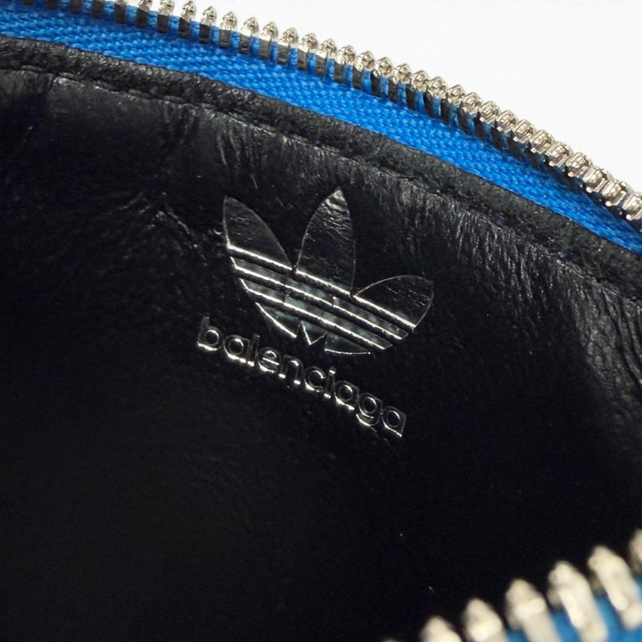 Great BALENCIAGA adidas Coin case blue leather mens 721894