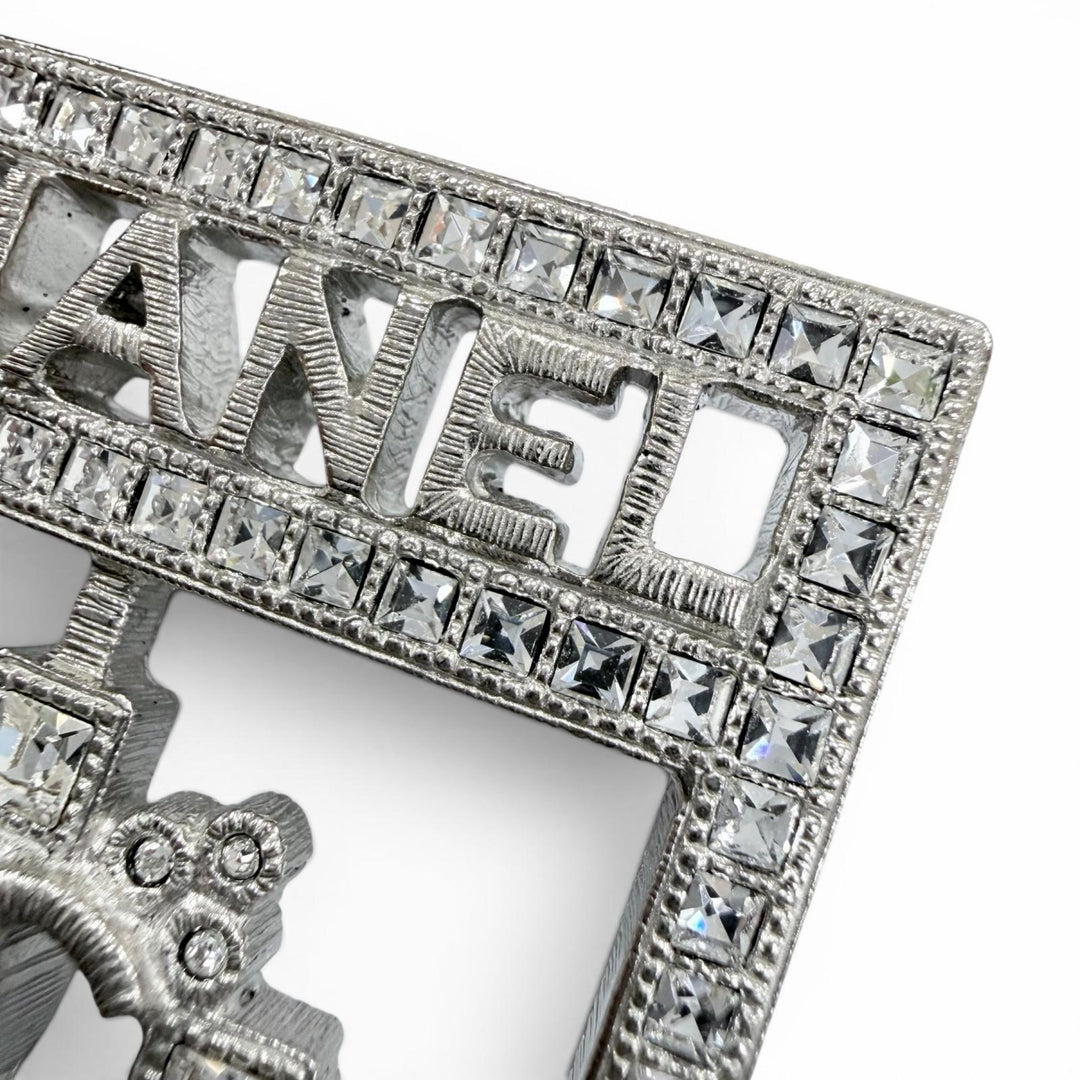 Excellent CHANEL Brooch Emblem Logo COCO Mark Silver Women B15B