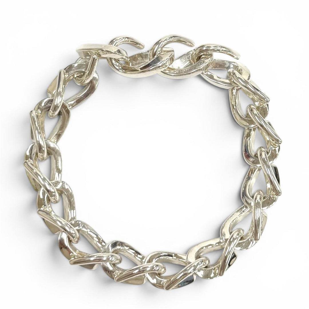 Excellent TIFFANY&Co. Large Link Bracelet 16 frames Silver AG925 mens 18