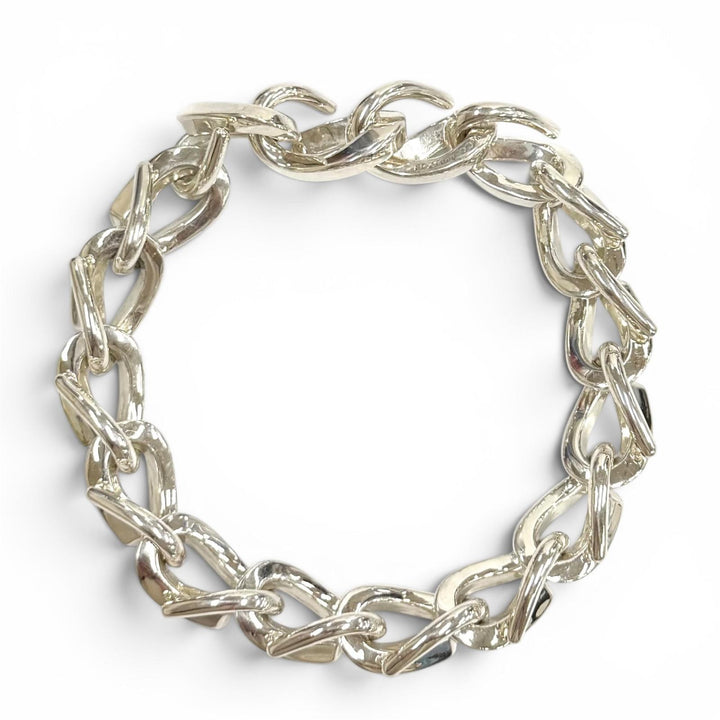 Excellent TIFFANY&Co. Large Link Bracelet 16 frames Silver AG925 mens 18