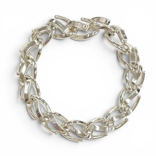 Excellent TIFFANY&Co. Large Link Bracelet 16 frames Silver AG925 mens 18