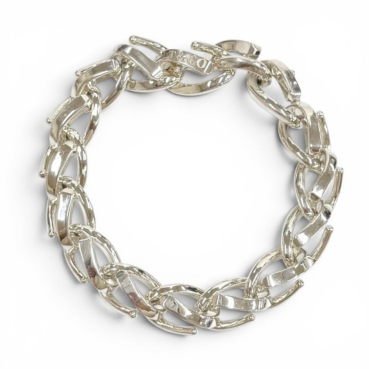 Excellent TIFFANY&Co. Large Link Bracelet 16 frames Silver AG925 mens 18