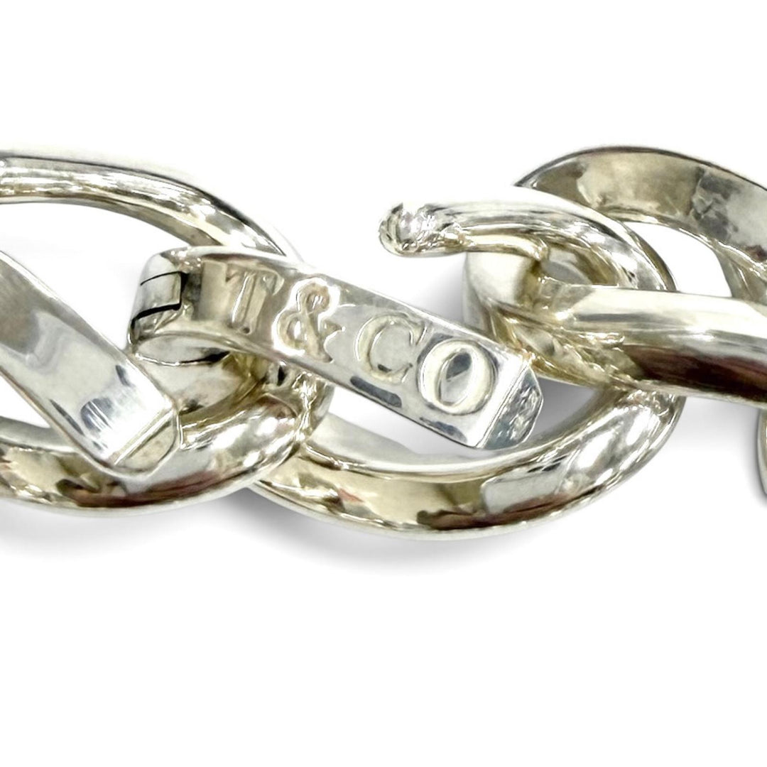 Excellent TIFFANY&Co. Large Link Bracelet 16 frames Silver AG925 mens 18