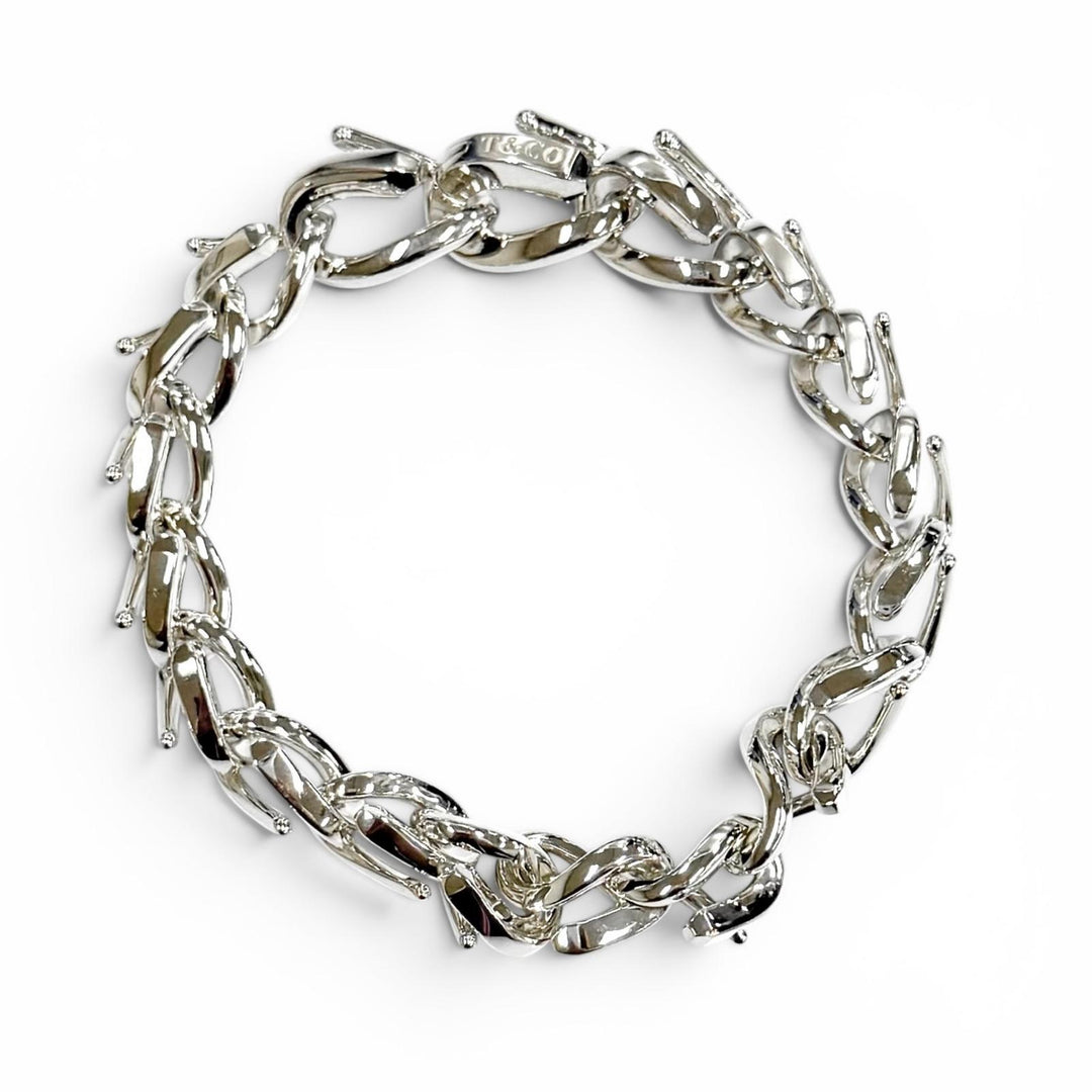 Excellent TIFFANY&Co. bracelet Medium Link Bracelet 19 frames Silver AG925 22
