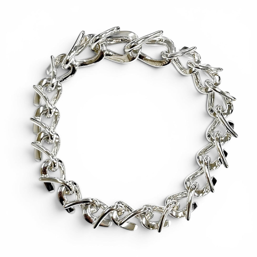 Excellent TIFFANY&Co. bracelet Medium Link Bracelet 19 frames Silver AG925 22