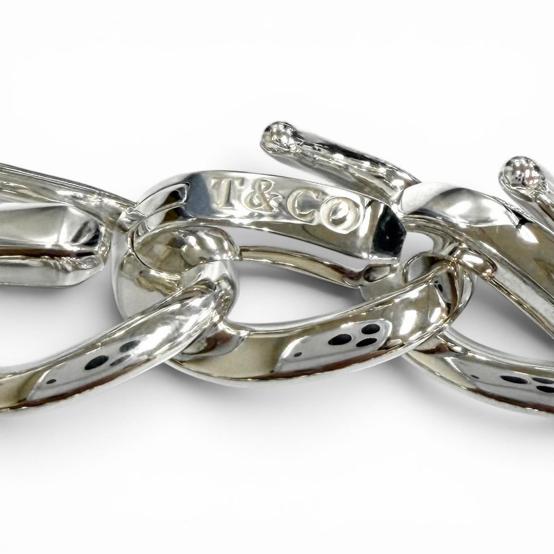 Excellent TIFFANY&Co. bracelet Medium Link Bracelet 19 frames Silver AG925 22