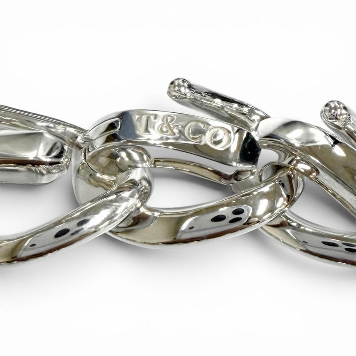 Excellent TIFFANY&Co. bracelet Medium Link Bracelet 19 frames Silver AG925 22