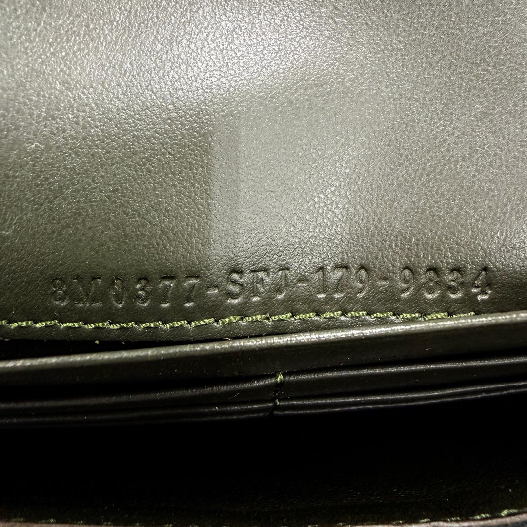 Great FENDI Purse Peekaboo Dark green leather Women 8M0377