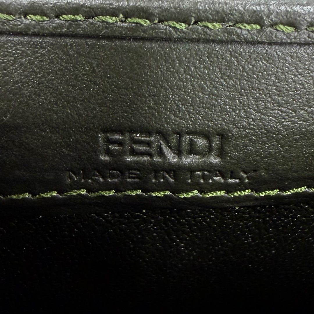 Great FENDI Purse Peekaboo Dark green leather Women 8M0377