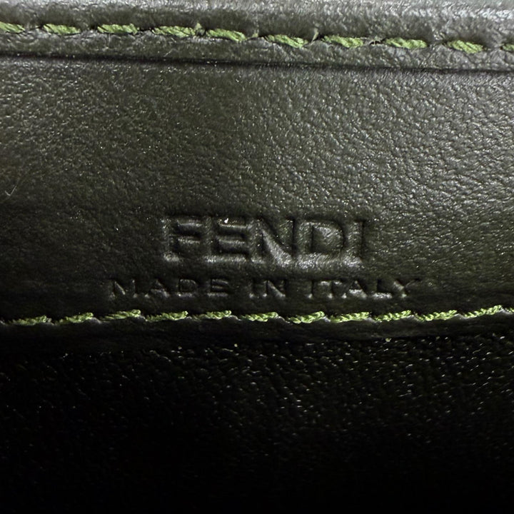 Great FENDI Purse Peekaboo Dark green leather Women 8M0377