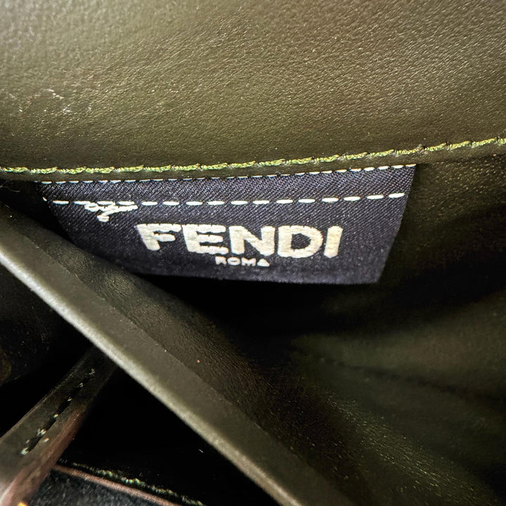 Great FENDI Purse Peekaboo Dark green leather Women 8M0377