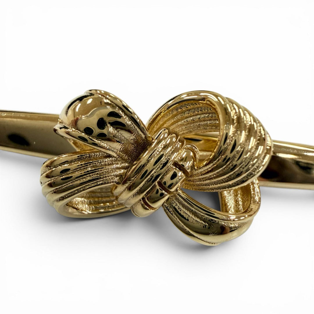 Excellent MIUMIU clip Metal Hair Barrette hair accessory gold metal Women 5IF273