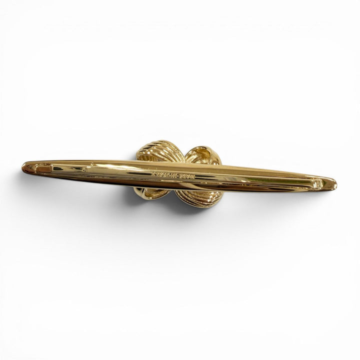 Excellent MIUMIU clip Metal Hair Barrette hair accessory gold metal Women 5IF273