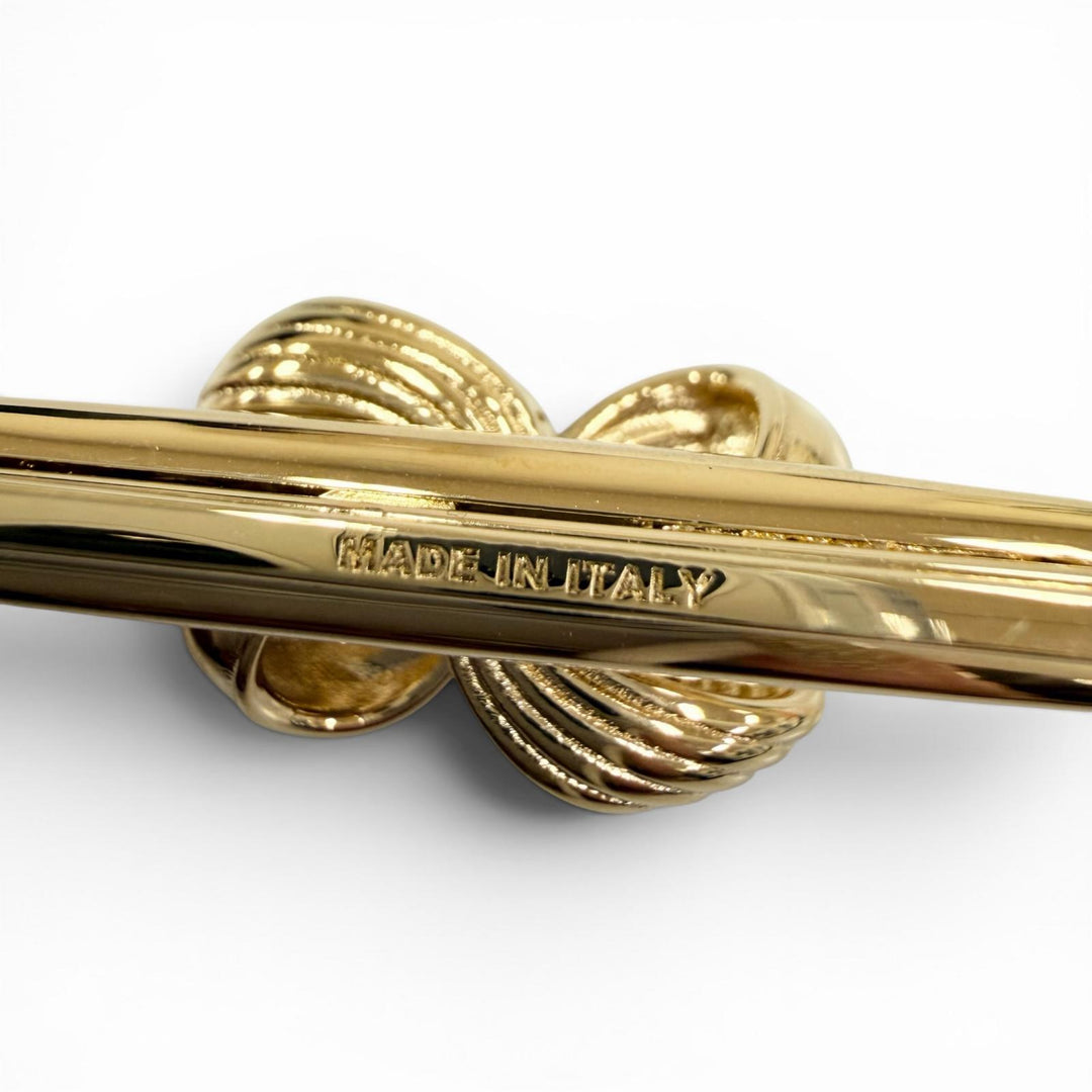 Excellent MIUMIU clip Metal Hair Barrette hair accessory gold metal Women 5IF273