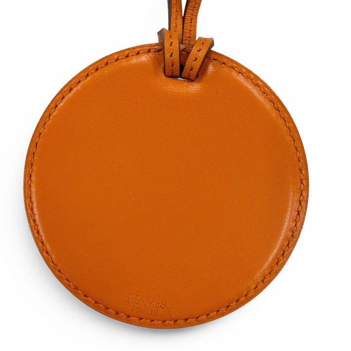 Excellent HERMES Necklace In-the-Pocket Magnifying Glass Necklace mirror Orange