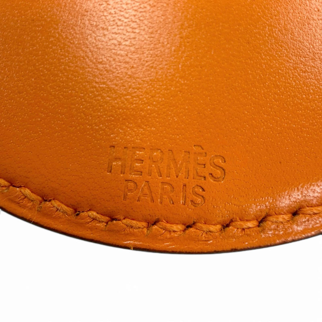 Excellent HERMES Necklace In-the-Pocket Magnifying Glass Necklace mirror Orange