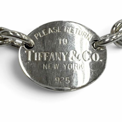 Great TIFFANY&Co. Necklace Return to TIFFANY & Co. oval tag choker Silver 925